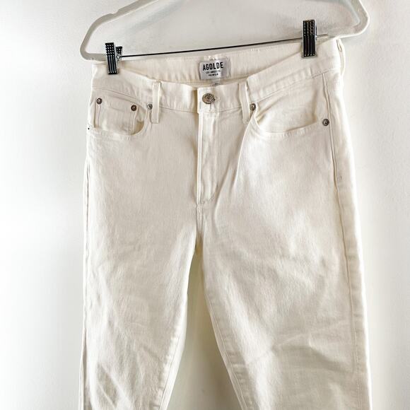 AGOLDE Sophie Crop High Rise Skinny Slim Jeans White 30 / 10 - Picture 7 of 11